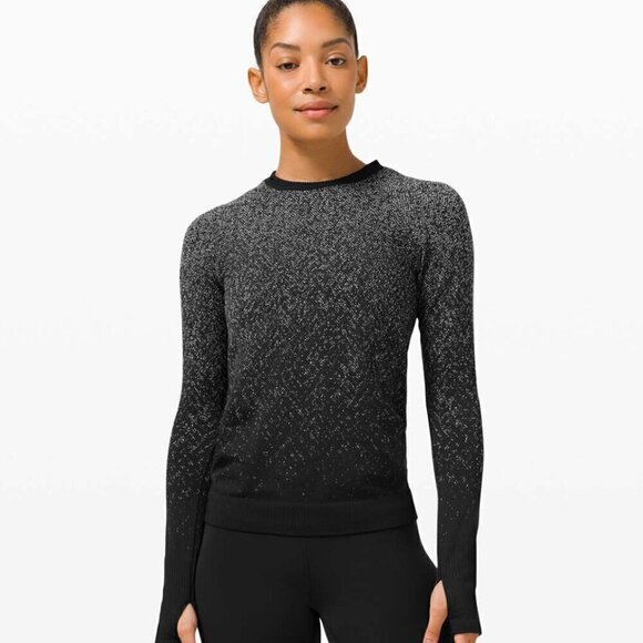 Lululemon Run Slim Layer Pullover Herringbone Black 4 NWOT - Picture 2 of 10